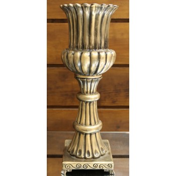 Cod 623 - Vaso Coluna Moranga Dourada Envelhecido - 60 cm
