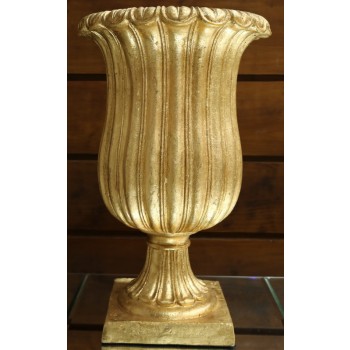 Cod 871 - Vaso de Resina Folha Ouro - 67 cm